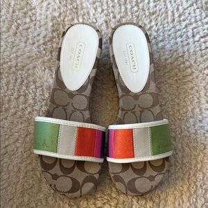 Coach Signature Sandals with Multicolor Strap